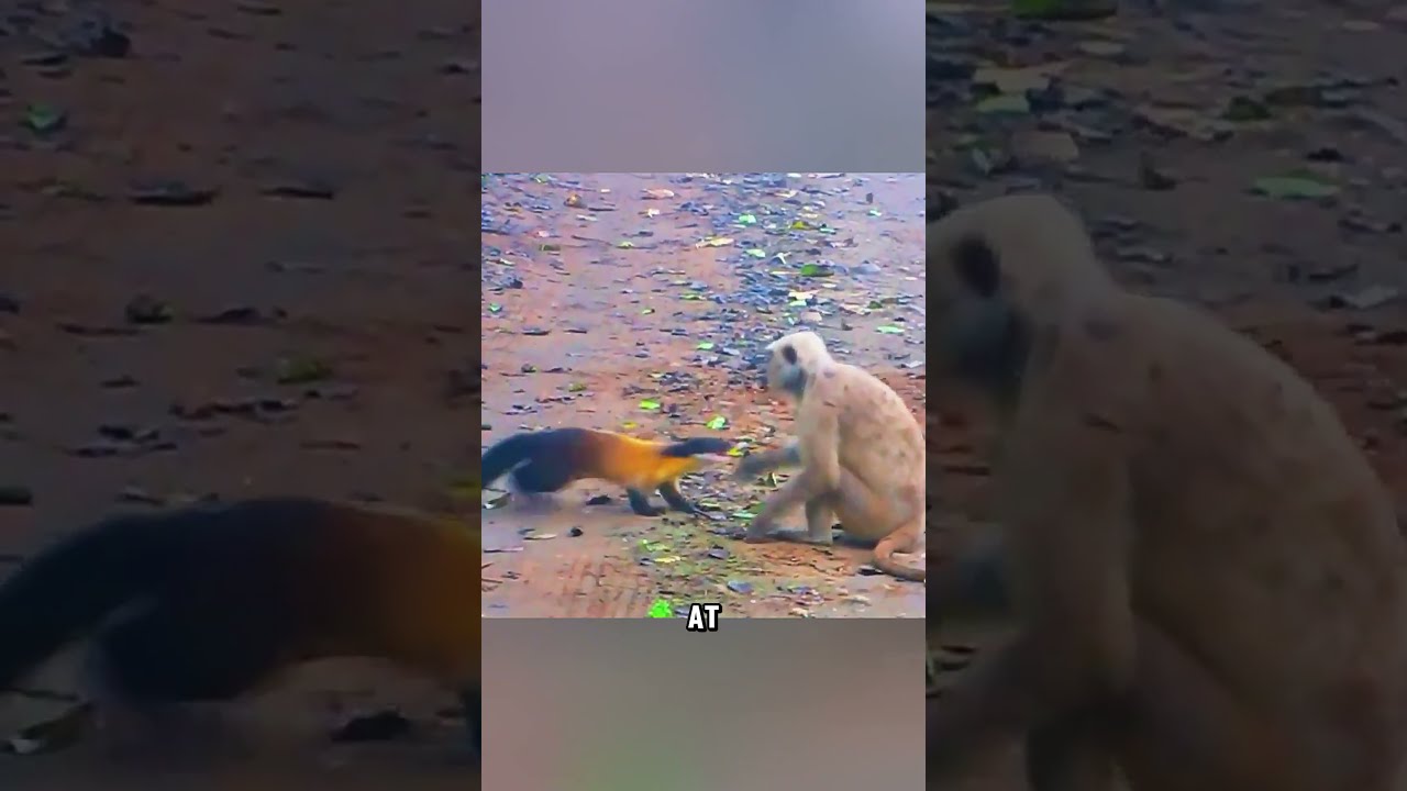 The monkey didn't expect the marten to be so ferocious. #shorts #fyp #animals