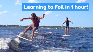Learning To Foil Behind a Boat | Centurion Ri245 | Beginner Foiling | With Professional WakeSurfer