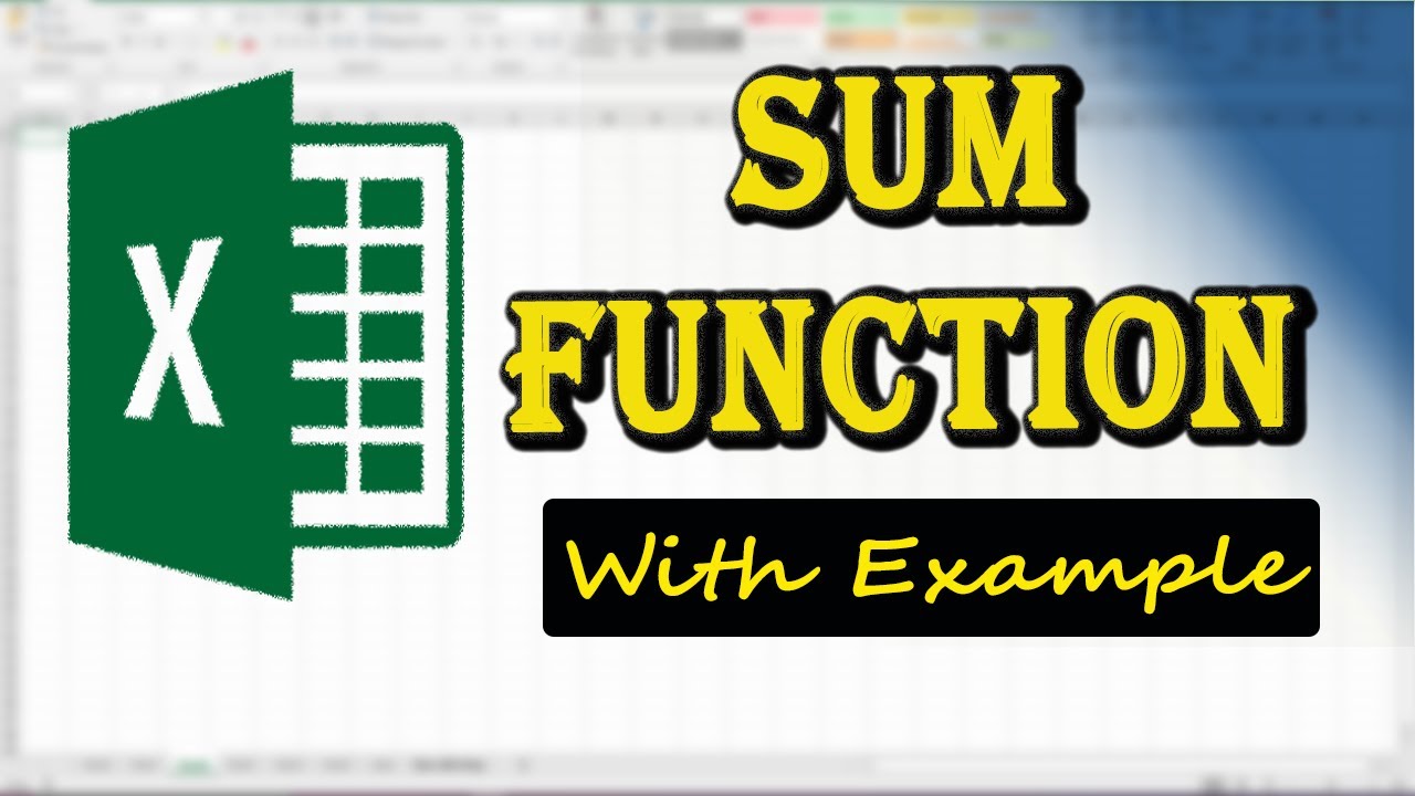 SUM Function in Excel | Explained with Examples - YouTube