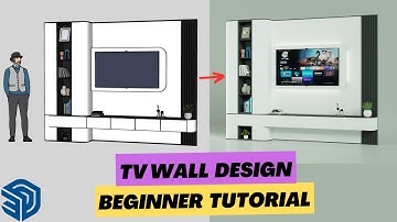 Easy TV Wall Design for Beginners | SketchUp Tutorial