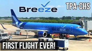 Breeze Airways INAUGURAL FLIGHT (Special Trip Report!) | BZ1 | Tampa to Charleston | Embraer E195