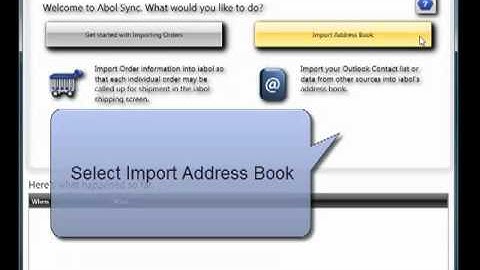 How to import the Outlook address book iabol sync