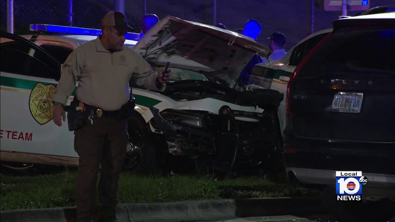 2 MDPD officers hurt in crash responding to call - YouTube