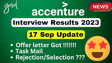 Accenture interview results 2023 | Accenture Task Mail not received | OFFER LETTER