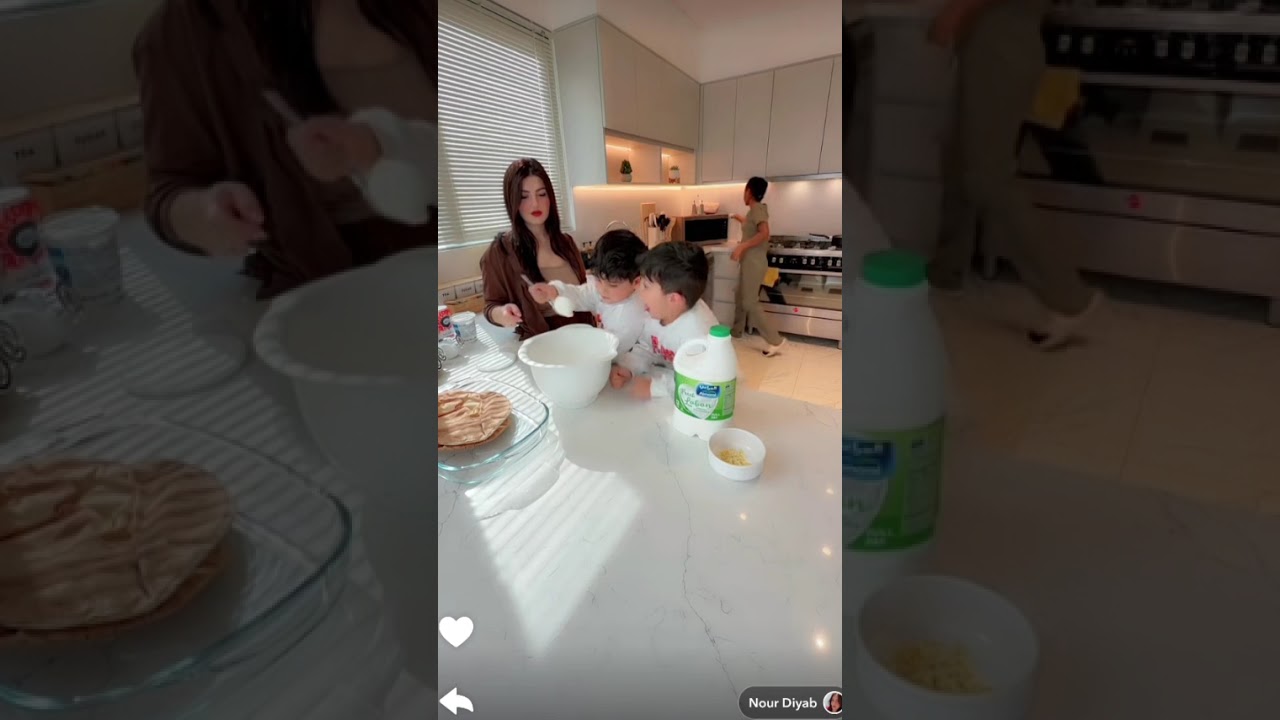 عصام ونور تحضير فطورنا الصباحي مع التوأم 🔥 😋