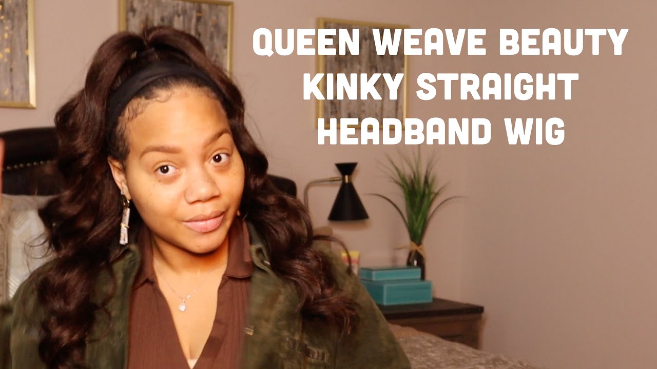 Qween Weave Beauty | Brazilian Kinky Straight Hair | Headband Wig