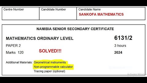 NSSCO P2 OF 2024 MATHEMATICS