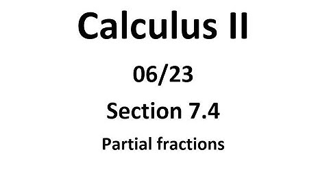 Calculus II - Lecture 13 (06/23)