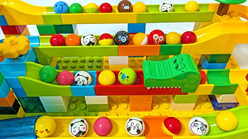 Marble Run ASMR ☆ Satisfying Block Coaster Step-by-Step Course Automatic Elevator Infinite Loop