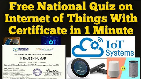 Free National Quiz on Internet of Things with certificate in 1 Minute|IOT|Computer Networks|API|Java