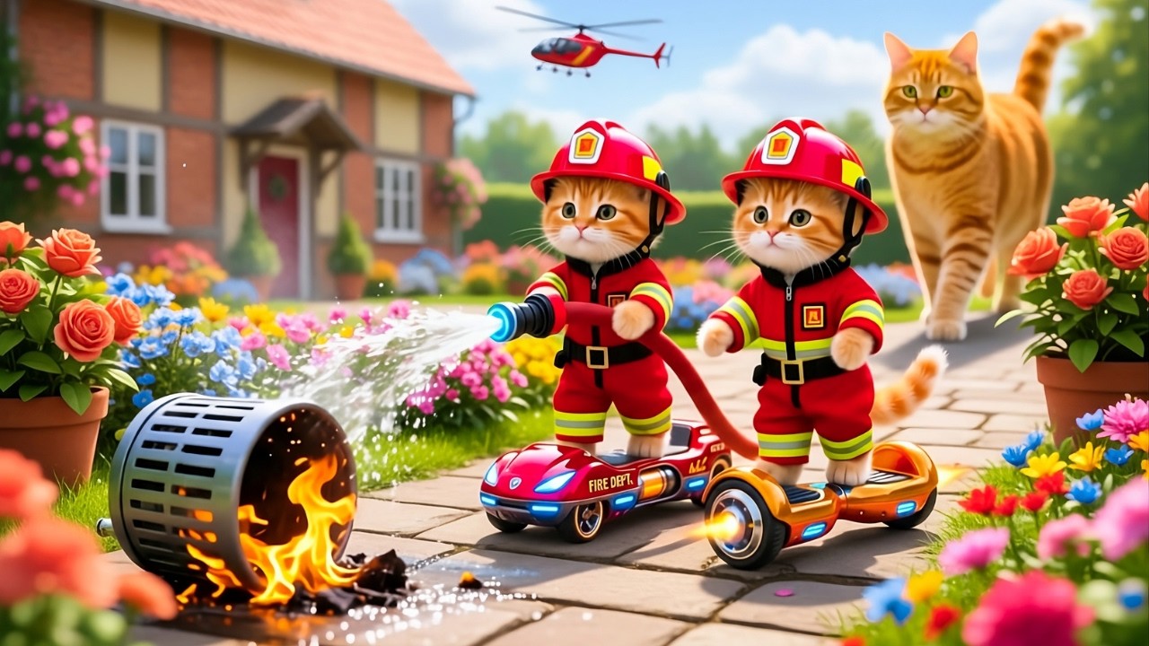 Mama Cat Trims Fur on the Farm and Makes Tiger Hat For Kittens At Home🐾🎩🐯