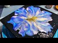 123 stunning acrylic paint pouring blue flower dip  inspo fionascreativecanvas fluid acrylic art