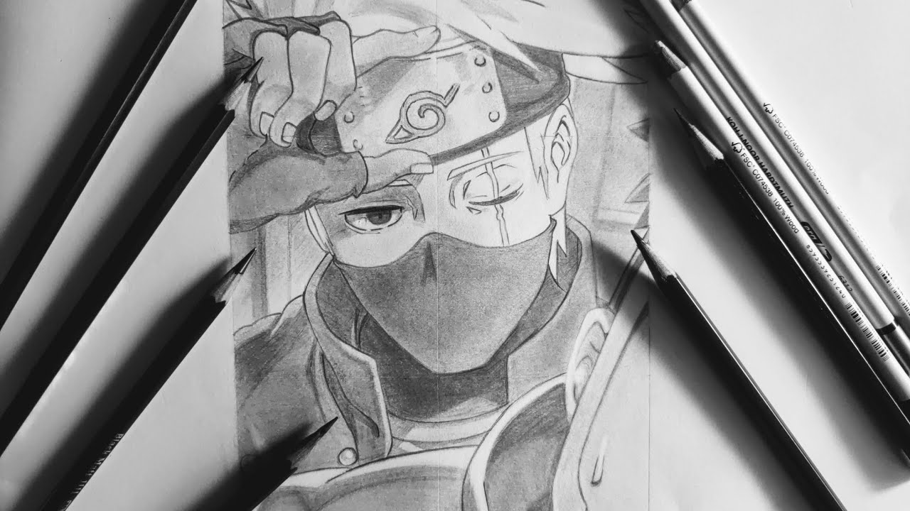 Drawing Kakashi Hatake With Graphite Pencils Naruto Shippuden K U N