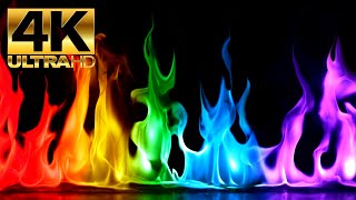 Rainbow Flames in 4K UHD! (12 Hours)🔥