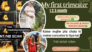 My first trimester journey/ how to know I conceive now / implanting bleeding 🩸/ before miss periods 
