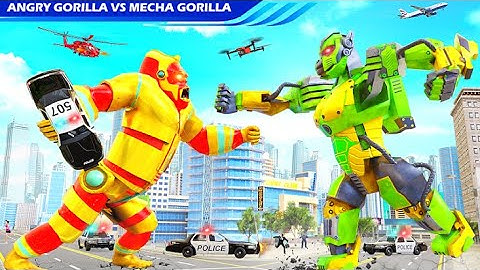 Angry Gorilla Robot Car Transformation: Robot Game Centaurus Games Gameplay