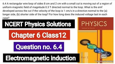 A rectangular wire loop of sides 8 cm and 2 cm with a small cut is
moving out of a region of uniform