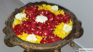 Urli arrangement | How to Make Urli Flowers Decoration | Latest Floating Flowers | FlowerRangoli