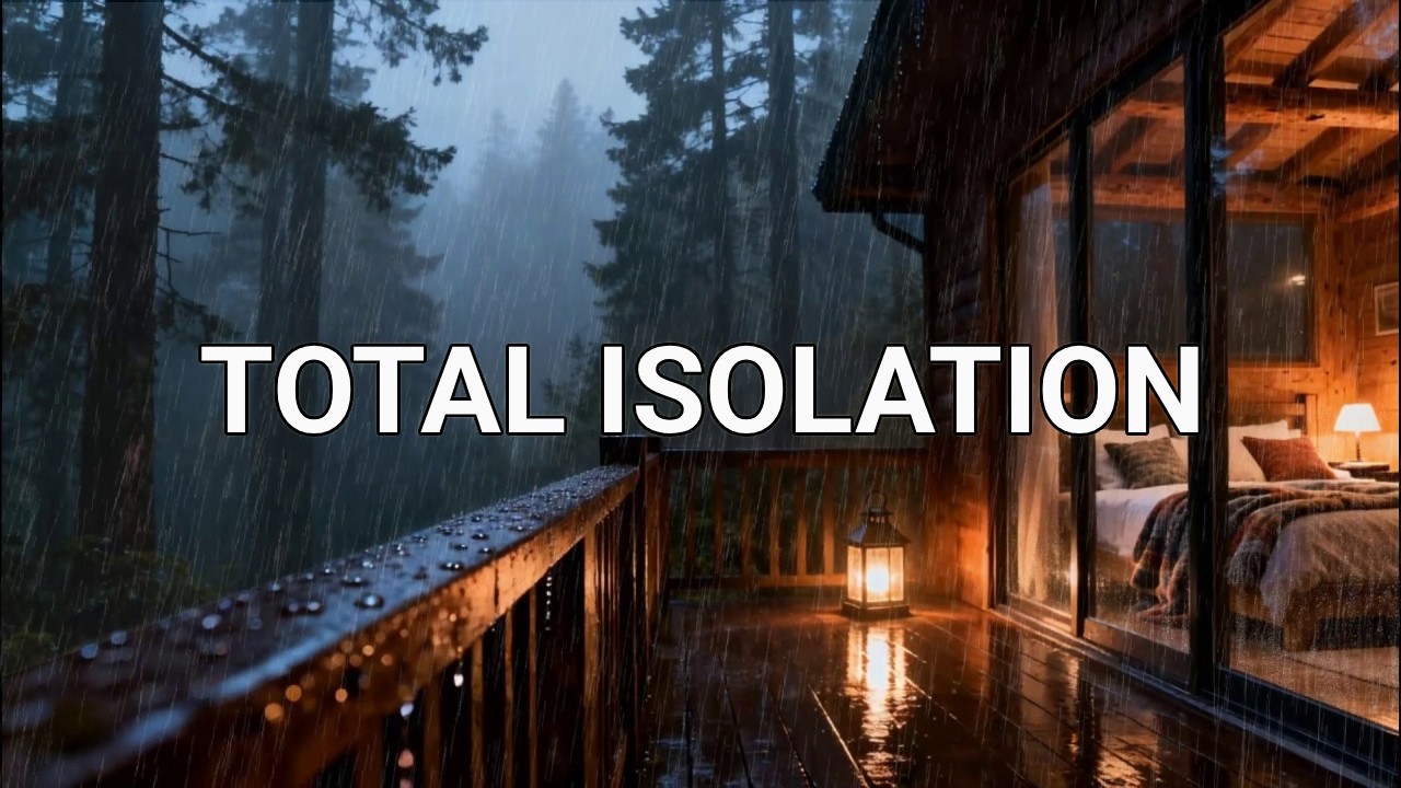 🔴 [Deep Woods] Midnight Rain in a Foggy Pine Forest Cabin for Total Mental Isolation 🌙