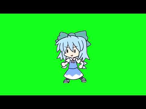 Green Screen Stock Material | Cirno Touhou Dancing from Scarlet Police