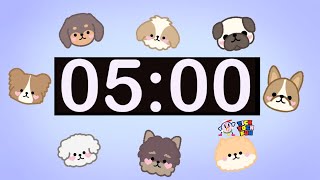 5 Minute Dog Timer | Fun Countdown with Cute Dogs & Upbeat Music