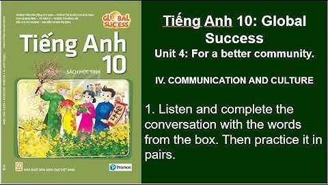 Bài nghe tiếng Anh 10 Global Success Unit 4 Communication and Culture.