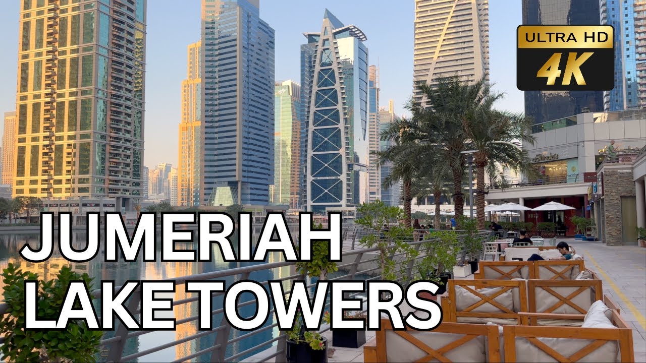 Relaxing Walk down Jumeriah Lake Towers 🇦🇪 Dubai ( 4K )