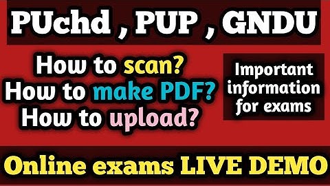 Online exams DEMO pu,pup,gndu | Final semester exam| How to scan ,make PDF,how to upload paper