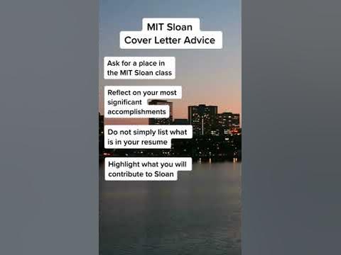 mit sloan cover letter advice