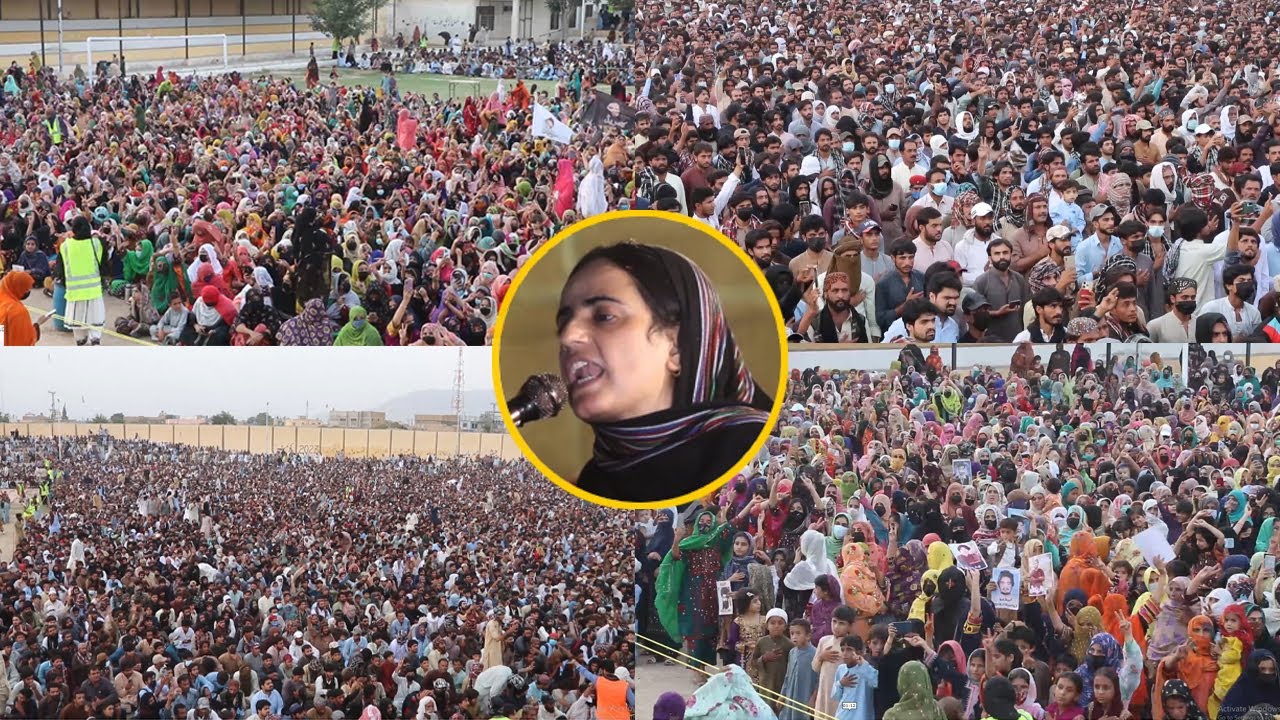 🚨 Quetta: Baloch Yakjehti Committee Convoy Arrives | Mah Rang Baloch's Address at Shahnawani Stadium