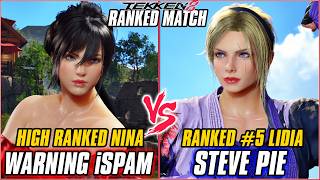 TEKKEN 8 WARNING iSPAM (High Ranked Nina) vs STEVE PIE (Ranked #5 Lidia) | T8 RANKED GAMEPLAY
Tekken 8 High Level Ranked Gameplay
Warning iSpam ( High Ranked Nina ) vs Steve Pie ( #5 Ranked Lidia )
👉 Nina High Level Gameplay https://www.youtube.com/playlist?list=PLAswg85R2nK3Z-CysUzk96Lug60rQCeDX
👉 Lidia High Level Gameplay https://www.youtube.com/playlist?list=PLAswg85R2nK2YyCNY8MHkaZ3C6y4FfmmR
NOTE: These are recorded using OBS and the replay system, this is for educational and entertainment purposes only for players who wants learn combos and other moves and as for who just enjoys watching high level matches
#tekken8 #tekken8nina #tekken8lidia #tekken8gameplay #鉄拳8 #tekken8replays #tekken8highlevelreplays
Please Like, Comment, Share and Subscribe, it will help me a lot thanks TEKKEN 8 WARNING iSPAM (High Ranked Nina) vs STEVE PIE (Ranked #5 Lidia) | T8 RANKED GAMEPLAY