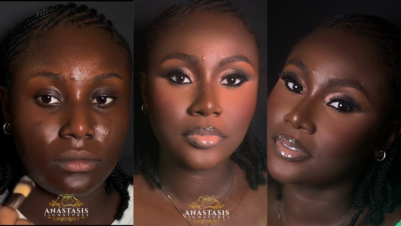 Step by step tutorial ( how to do makeup on dark skin) - YouTube