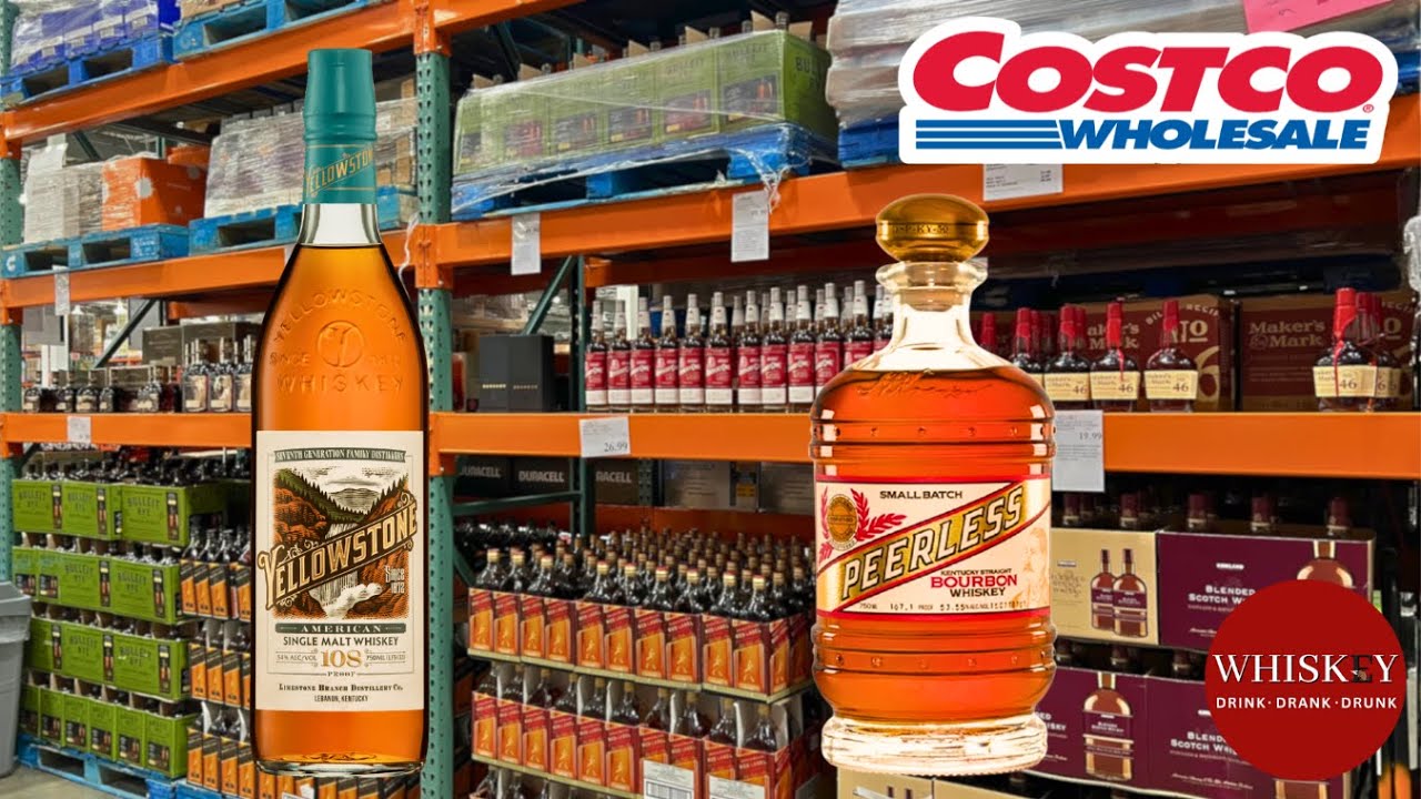 Costco Whiskey Wander San Diego Yellowstone American Single Malt, Peerless Small Batch Bourbon