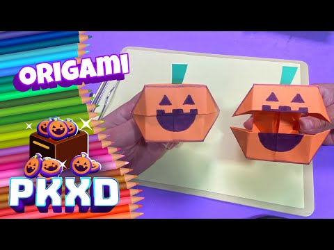 How to Make a Pumpkin Puppet in Origami 🎃 @PKXDUniverse