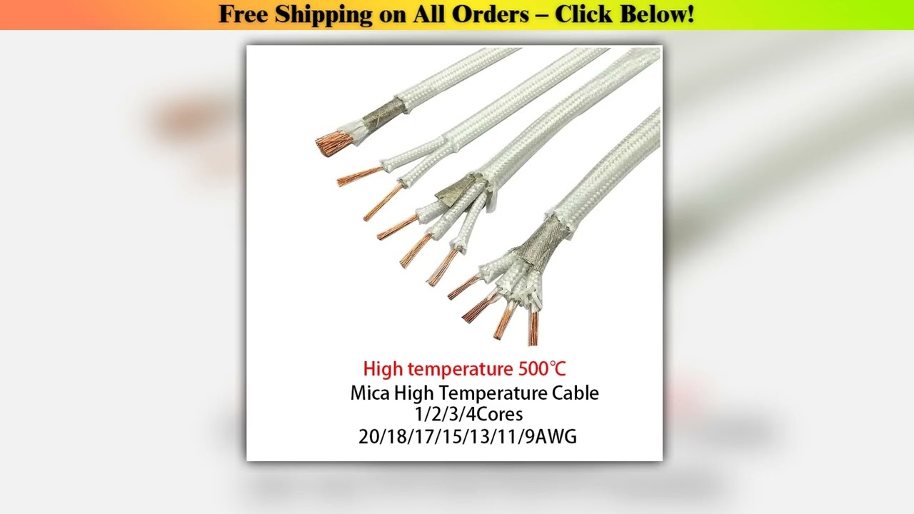 Mica High Temperature Cable Resistant 500  20/18/17/15/13/11/9AWG 1/2/3/4Cores Flame Retardant