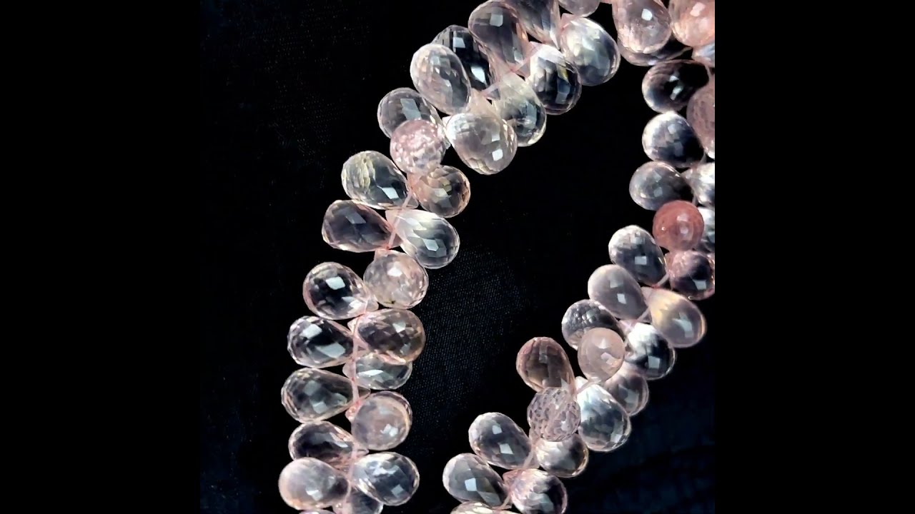 Rose Quartz Natural Drop Briolette Cut VVS1 Clarity 9x6-13x8mm Drilled Loose Gemstone