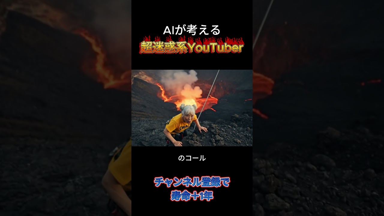 【火山バンジージャンプ編】AIが考える超迷惑系YouTuber #aiおばあちゃん #aivideo