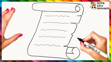 How To Draw A Scroll Step By Step 📜 Scroll Drawing Easy