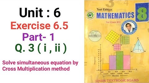 #Maths | Class 8 | Unit 6 | Exercise 6.5 Q.3 ( i,ii ) part 1 |  Sindh textbook board