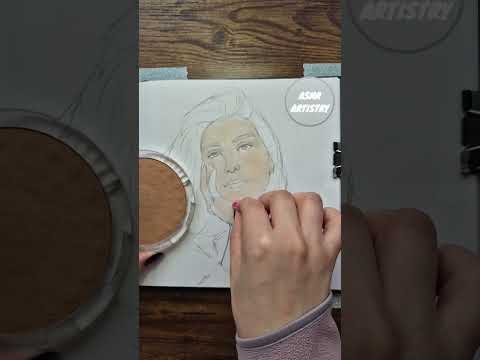 Makeup + Colored Pencils: Artist Paints Portrait of Her Online Inspiration