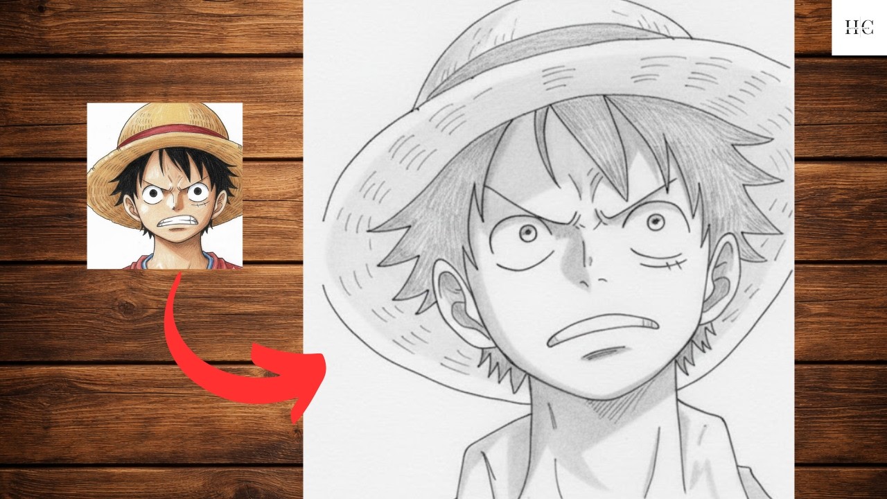 How to Draw Luffy | One Piece Pencil Drawing Tutorial| Easy anime drawing for beginners#luffy #anime