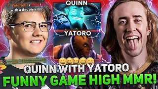 FUNNY GAME! QUINN with YATORO! | STORM SPIRIT on HIGH MMR by QUINN DOTA 2