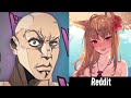 Anime vs reddit the rock reaction meme