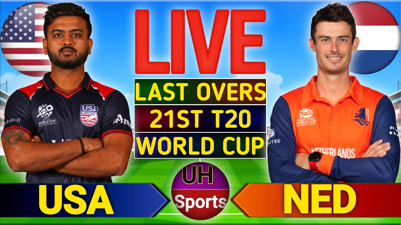 NED vs USA Live : 2026 T20 World Cup 21st T20 Live Cricket Match Today | USA vs NED Live Match Score