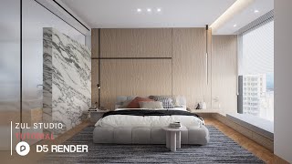 D5 Render realistic interior rendering tutorial | Bedroom 178