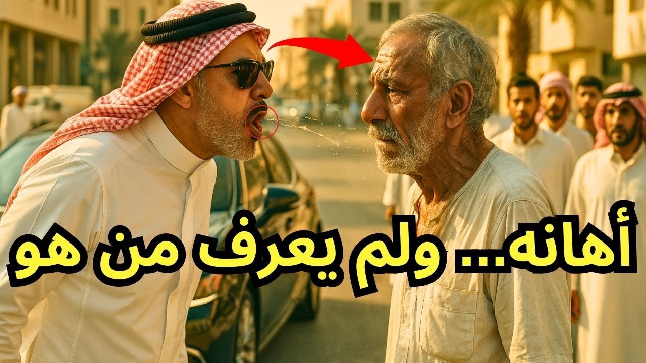 بصق رجل أعمال على شيخ فقير لأنه لمس سيارته، فصُدم حين عرف من أنقذ ابنه