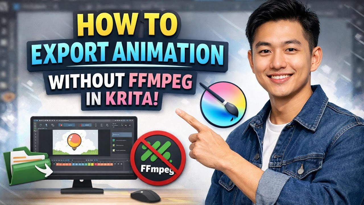 How to EXPORT ANIMATION WITHOUT FFMPEG in Krita (Step by Step) 2026 ...
