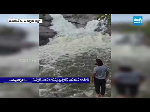 చిత్తూరు జిల్లాలో ఘోరం | Man Missed In Waterfall In Palamaner | Chittoor District | @SakshiTV - SAKSHITV