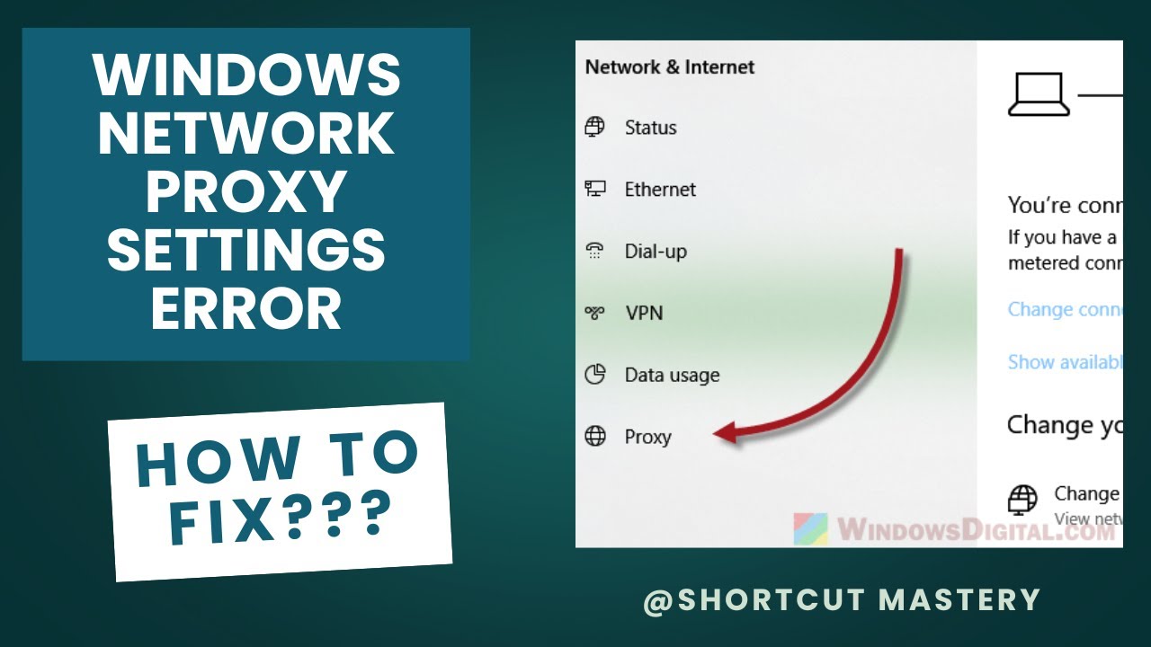 How To Fix Windows 10 Network's Proxy Settings Error - YouTube