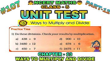 Unit Test | Chapter-13, Ways To Multiply And Divide | Part-12 | Class-5 | Ncert Maths |
